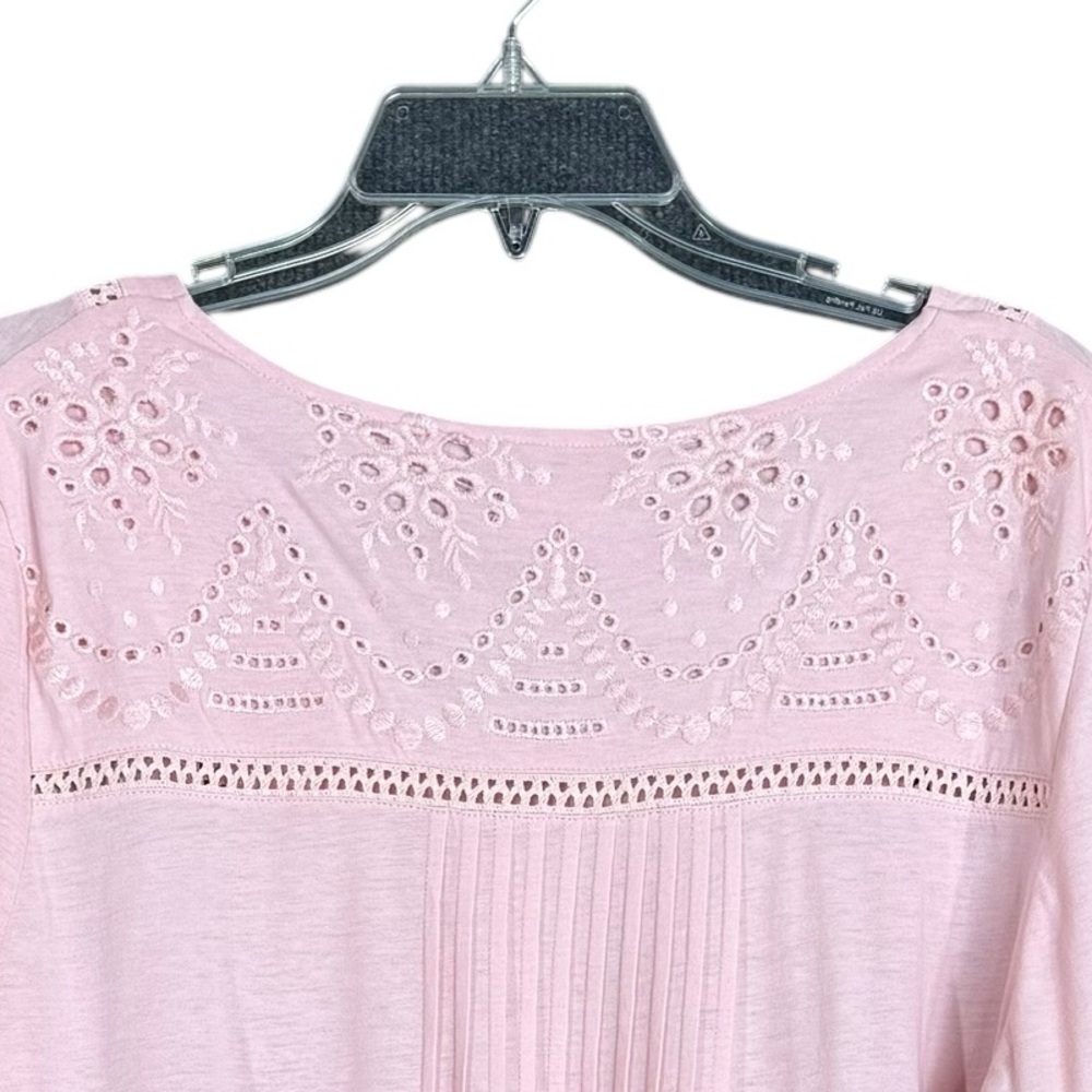Sundance Light Pink Eyelet Lace Peasant Blouse - Picture 7 of 8